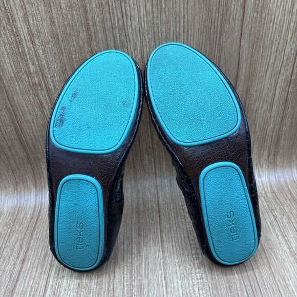 Tieks by Gavrieli Womens Size 8 Foldable Ballet Flats Obsidian Black Croc Patent - Picture 8 of 9